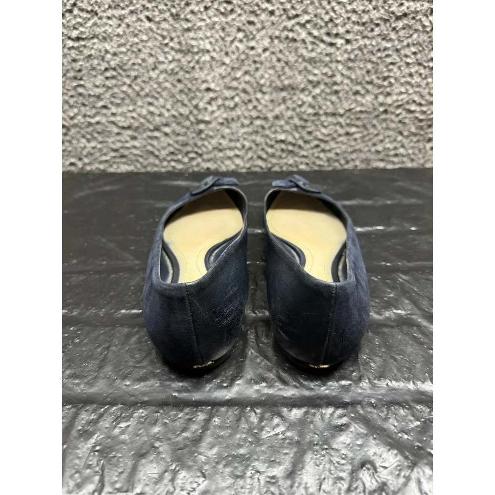 Christian Dior Suede Pointed Toe Slip On Ballet Flats Navy Blue Women Size 37 EU - Picture 3 of 10